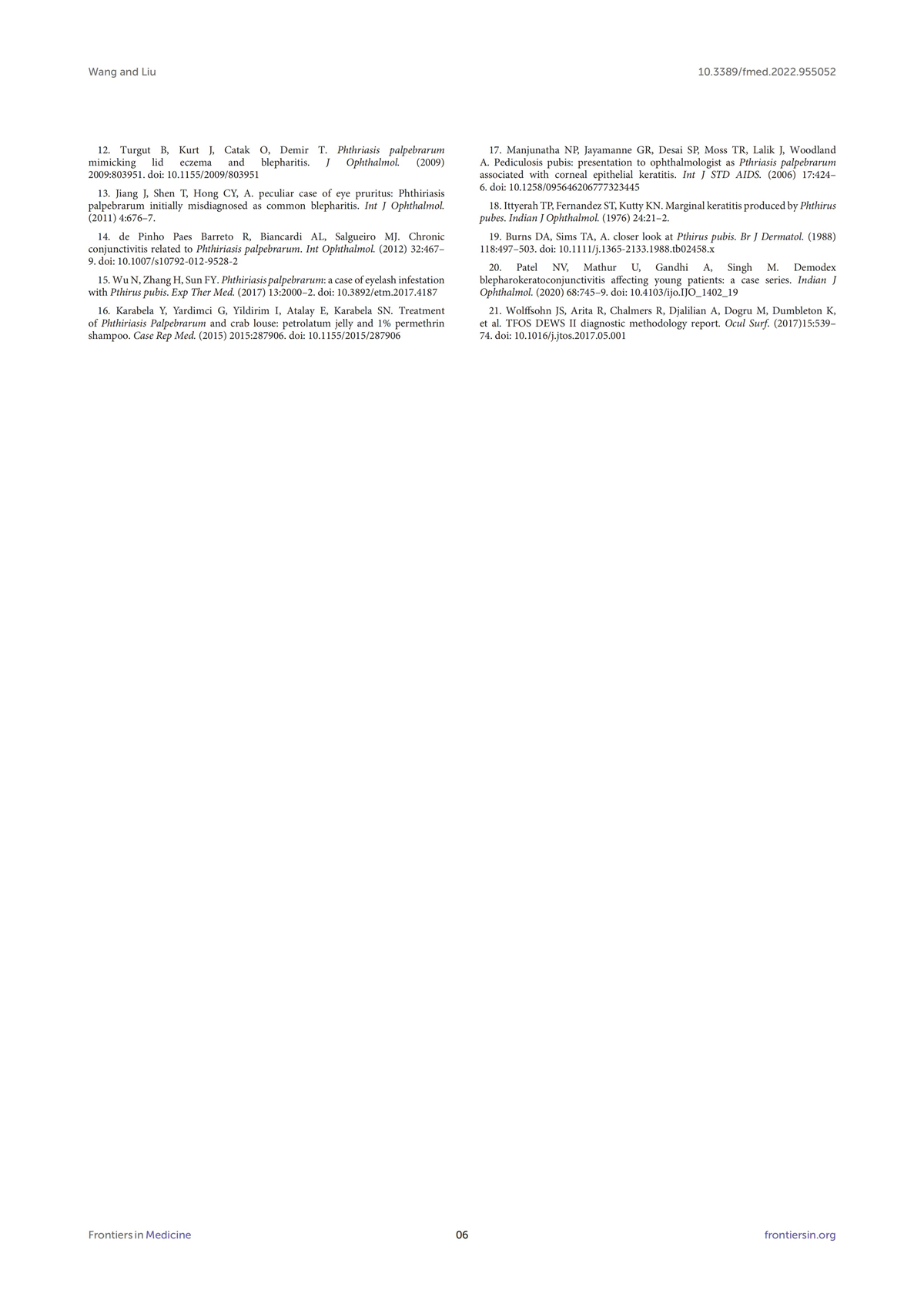 Case report: A case of corneal epithelial injury associated with Pthiriasis palpebrarum