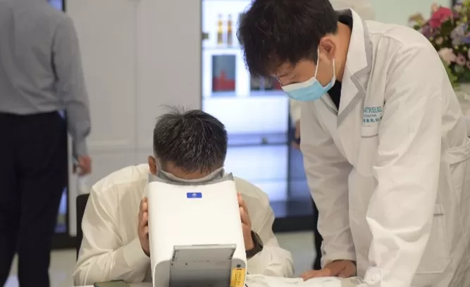 Automatic Fundus Camera showed at the first Health Service Center in Shanghai