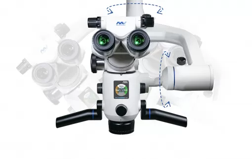 By adjusting the balance of the double joints, the main mirror of the dental surgical microscope is always in a balanced state and can be hovered at any position, providing a smooth and comfortable operating experience for the doctor.